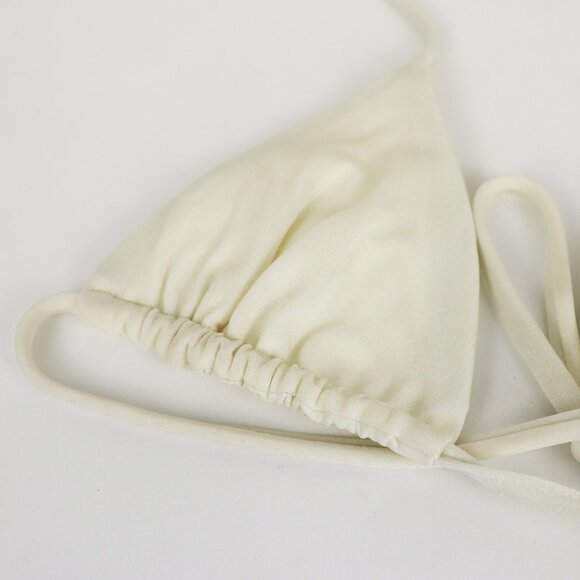 Oneone‎ Ariel Top Ivory Small String Bikini Iridescent White Triangle Strappy - Picture 3 of 5